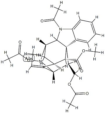 (2ξ)-1-Acetyl-4,5-bis(acetyloxy)-1,2-dihydro-6α,21α-cyclo-4,5-secoakuammilan-17-oic acid methyl ester 구조식 이미지