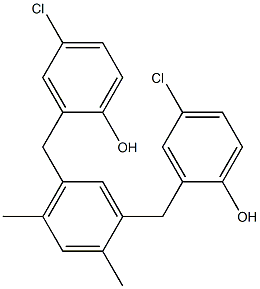 2,2'-(4,6-디메틸-1,3-페닐렌디메틸렌)비스(4-클로로페놀) 구조식 이미지