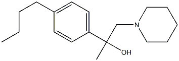 4-Butyl-α-methyl-α-(piperidinomethyl)benzyl alcohol 구조식 이미지