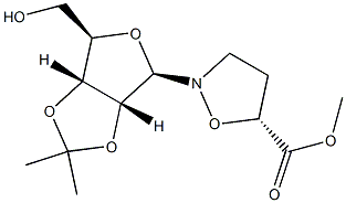 (5R)-2-(2-O,3-O-Isopropylidene-β-D-ribofuranosyl)-5-isoxazolidinecarboxylic acid methyl ester Structure
