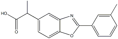 α-Methyl-2-(3-methylphenyl)-5-benzoxazoleacetic acid 구조식 이미지