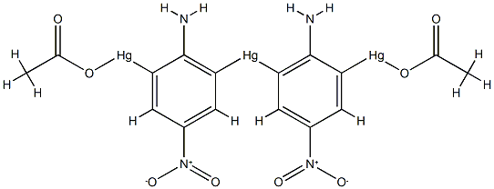 비스[2-아미노-3-아세톡시수은(II)-5-니트로페닐]수은(II) 구조식 이미지