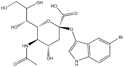 5-N-acetylneuraminic acid-5-bromo-3-indolyl-alpha-ketoside Structure