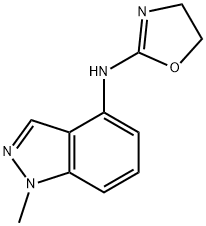 1-methyl-4-(2-oxazolin-2-ylamino)indazole 구조식 이미지