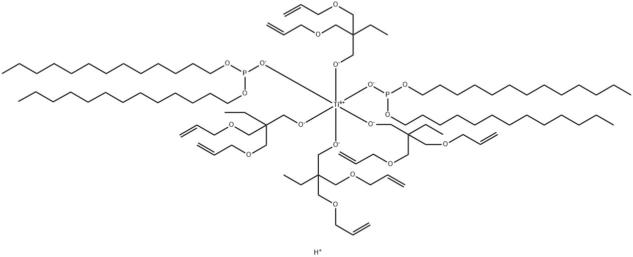 수소 테트라키스(2,2-비스((2-프로페닐옥시)메틸)-1-부탄올아토-O(1))비스 (디트리데실 포스피토-O'')타이타 네이트 구조식 이미지