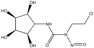 1-(2-Chloroethyl)-1-nitroso-3-(2β,3β,4β,5β-tetrahydroxycyclopentan-1α-yl)urea 구조식 이미지