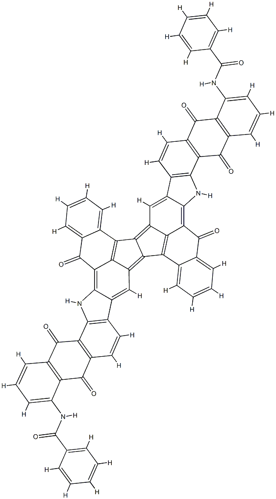 N,N'-(5,13,14,15,20,28,29,30-octahydro-5,13,15,20,28,30-hexaoxobenzo[4,5]naphth[2''',3''':6'',7'']indolo[3'',2'':4',5']aceanthryleno[1',2':2,3]indeno[7,1-ab]naphtho[2,3-i]carbazole-4,19-diyl)bis(benzamide) Structure