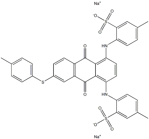 2,2'-[[9,10-Dihydro-9,10-dioxo-6-[(4-methylphenyl)thio]anthracene-1,4-diyl]diimino]bis[5-methylbenzenesulfonic acid sodium] salt Structure