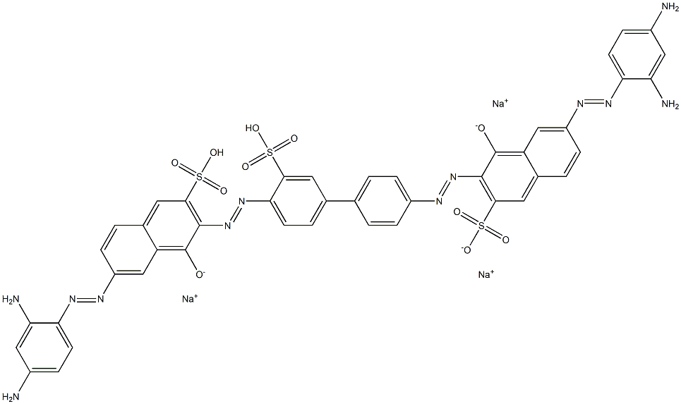 3,3'-[(3-Sodiosulfo[1,1'-biphenyl]-4,4'-diyl)bis(azo)]bis[6-[(2,4-diaminophenyl)azo]-4-hydroxynaphthalene-2-sulfonic acid sodium] salt 구조식 이미지