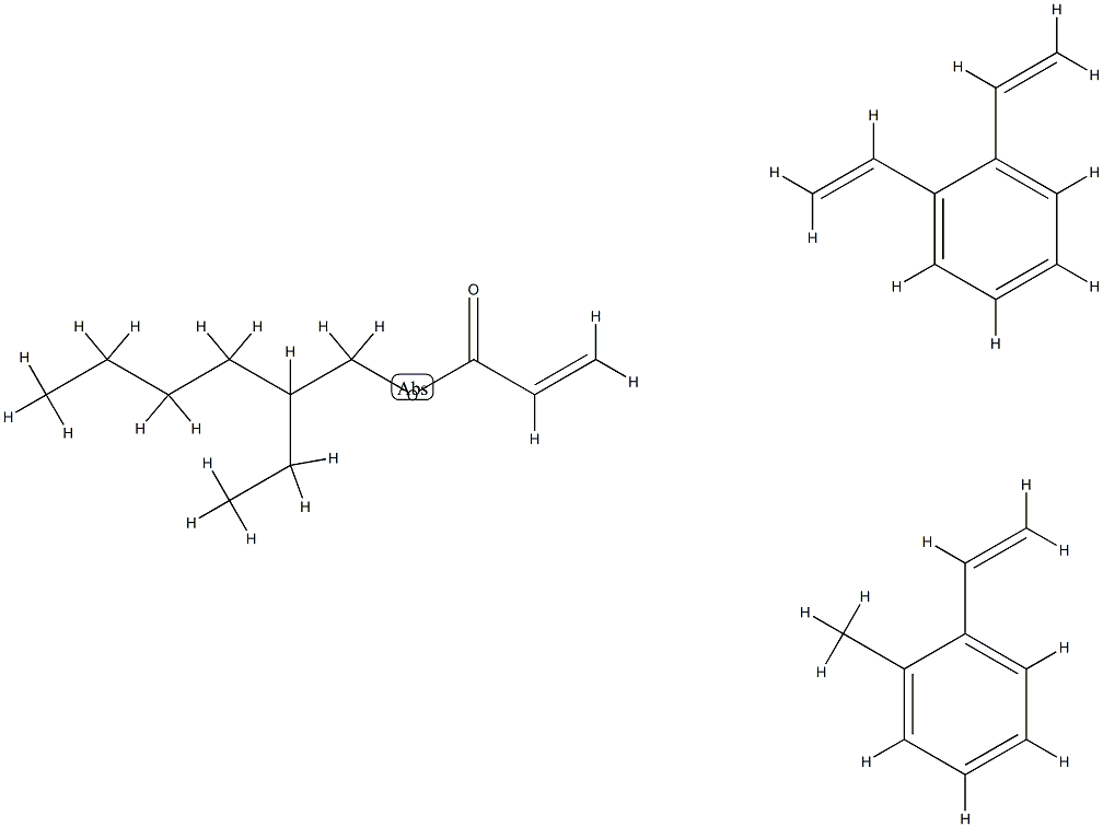 2-프로펜산,2-에틸헥실에스테르,디에테닐벤젠및에테닐메틸벤젠중합체 구조식 이미지
