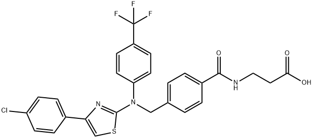 β-Alanine, N-[4-[[[4-(4-chlorophenyl)-2-thiazolyl][4-(trifluoroMethyl)phenyl]aMino]Methyl]benzoyl]- 구조식 이미지