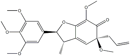 (2S)-3,5-Dihydro-5,7-dimethoxy-3β-methyl-5β-(2-propenyl)-2α-(3,4,5-trimethoxyphenyl)-6(2H)-benzofuranone Structure
