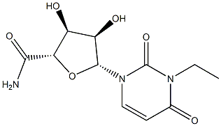 beta-D-Ribofuranuronamide, 1-deoxy-1-(3-ethyl-3,4-dihydro-2,4-dioxo-1( 2H)-pyrimidinyl)- 구조식 이미지