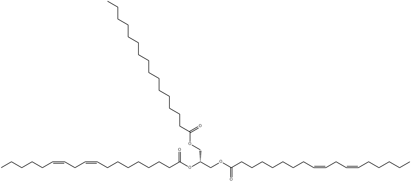 SESAME OIL RELATED COMPOUND B (6 MG/VIAL; 3 VIALS) (1,2-DILINOLEOYL-3-PALMITOYL-RAC-GLYCEROL, PLL) 구조식 이미지