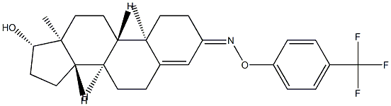 17β-Hydroxyandrost-4-en-3-one O-(α,α,α-trifluoro-p-tolyl)oxime 구조식 이미지
