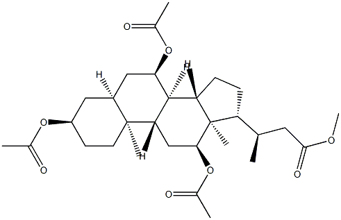 3α,7α,12α-Tris(acetyloxy)-24-nor-5β-cholan-23-oic acid methyl ester 구조식 이미지