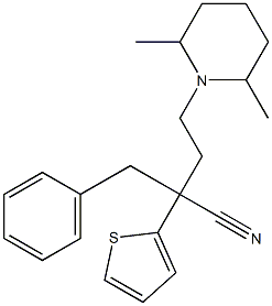 2,6-Dimethyl-α-(phenylmethyl)-α-(2-thienyl)-1-piperidinebutyronitrile 구조식 이미지