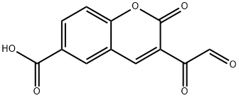 3-글리옥실로일-2-옥소-α-크로멘-6-카르복실산 구조식 이미지