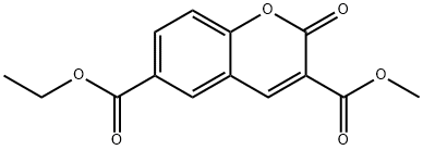 2-옥소-α-크로멘-3,6-디카르복실산6-에틸3-메틸에스테르 구조식 이미지