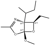 4,6-Dioxa-2-azabicyclo[3.2.0]hept-2-ene,7-ethyl-5-methoxy-3-methyl-1-(1-methylpropyl)-,(1R,5S,7R)-rel-(9CI) Structure