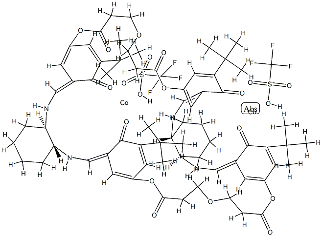 Cyclic-Oligo Bis[(1R,2R)-(+)-1,2-cyclohexanediaMino-N,N'-bis(3,3'-di-t-butylsalicylidene) cobalt(III)triflate]-5,5'-bis(2-carboxyethyl)ether Structure
