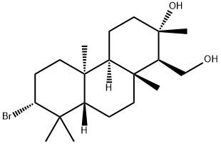 (1R,4aβ,8aα)-Tetradecahydro-7β-bromo-2β-hydroxy-2,4bβ,8,8,10aα-pentamethyl-1α-phenanthrenemethanol 구조식 이미지