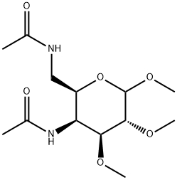 Methyl 4,6-bis(acetylamino)-4,6-dideoxy-2-O,3-O-dimethyl-α-D-galactopyranoside 구조식 이미지