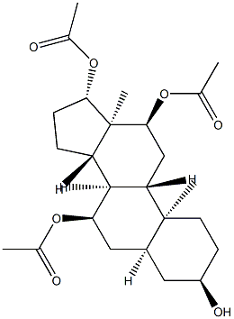 5β-Androstane-3α,7α,12α,17β-tetrol 7,12,17-triacetate 구조식 이미지
