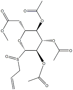 .beta.-D-Glucopyranose, 1-deoxy-1-(2-propenylsulfinyl)-, tetraacetate Structure