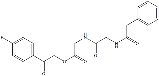 2-(4-fluorophenyl)-2-oxoethyl ({[(phenylacetyl)amino]acetyl}amino)acetate Structure