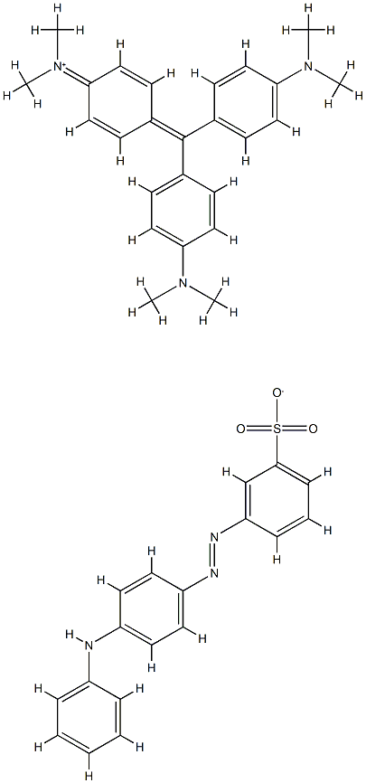 [4-[p,p'-비스(디메틸아미노)벤즈히드릴리덴]시클로헥사-2,5-디엔-1-일리덴]디메틸암모늄m-[[p-아닐리노페닐]아조]벤젠술포네이트 구조식 이미지