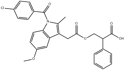 2-carboxyphenethyl (±)-1-(4-chlorobenzoyl)-5-methoxy-2-methyl-1H-indole-3-acetate Structure