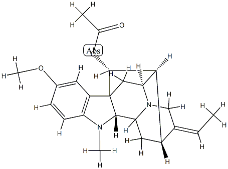 (17R,19E)-19,20-Didehydro-10-methoxyajmalan-17-ol acetate 구조식 이미지