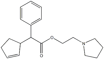 α-(2-사이클로펜텐-1-일)벤젠아세트산2-(1-피롤리디닐)에틸에스테르 구조식 이미지