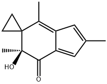 Spiro[cyclopropane-1,5-[5H]inden]-7(6H)-one, 6-hydroxy-2,4,6-trimethyl-, (6S)- (9CI) 구조식 이미지