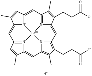 iron(III)-deuteroporphyrin 구조식 이미지