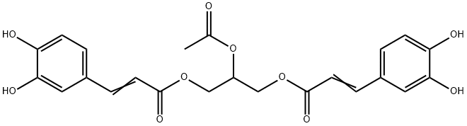 Bis[3-(3,4-dihydroxyphenyl)propenoic acid]2-acetoxy-1,3-propanediyl ester 구조식 이미지