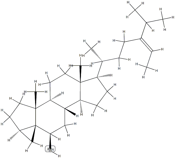 (24E)-3α,5-Cyclo-5α-stigmast-24(28)-en-6β-ol 구조식 이미지