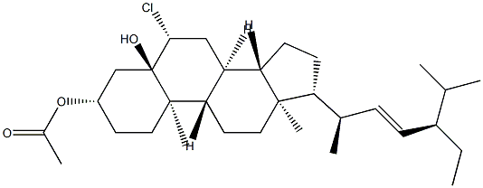 (22E,24R)-3β-Acetyloxy-6β-chloro-5α-stigmast-22-en-5-ol 구조식 이미지