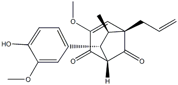 (1R)-7β-(4-Hydroxy-3-methoxyphenyl)-3-methoxy-6α-methyl-5β-allylbicyclo[3.2.1]oct-3-ene-2,8-dione Structure