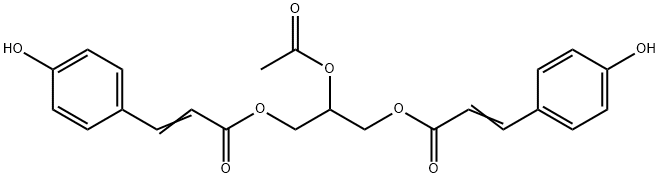 Bis[3-(4-hydroxyphenyl)propenoic acid]2-acetoxy-1,3-propanediyl ester 구조식 이미지