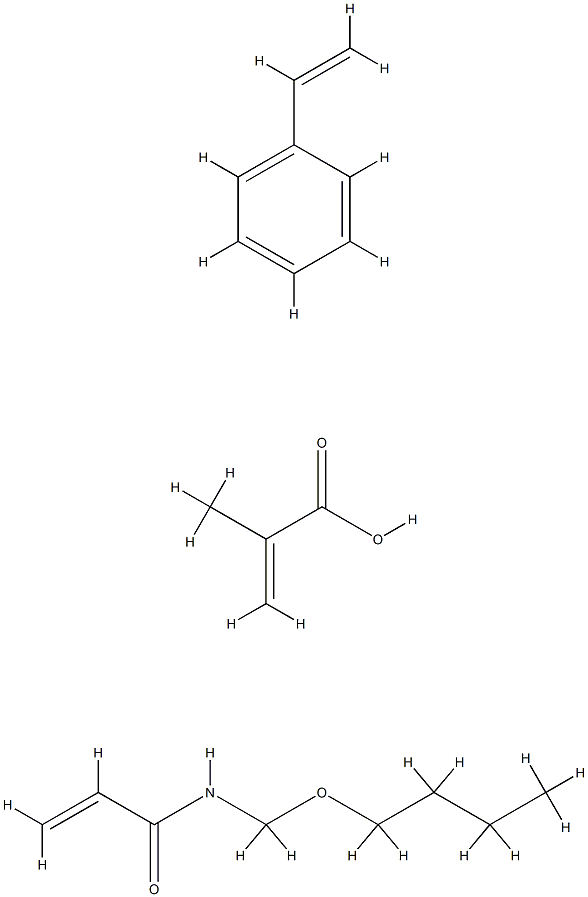 2-Propenoic acid, 2-methyl-, polymer with N-(butoxymethyl)-2-propenamide and ethenylbenzene Structure