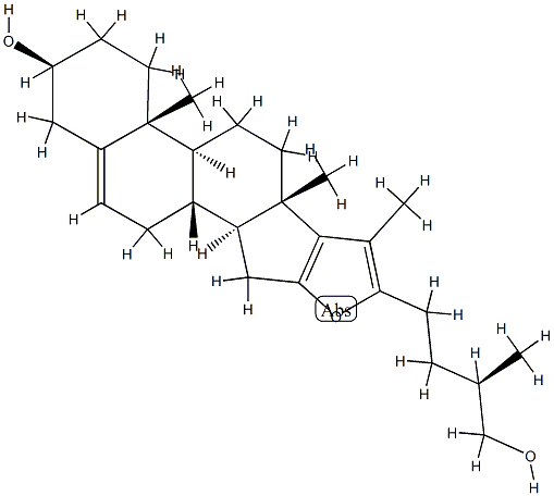 (25R)-Furosta-5,16,20(22)-triene-3β,26-diol 구조식 이미지