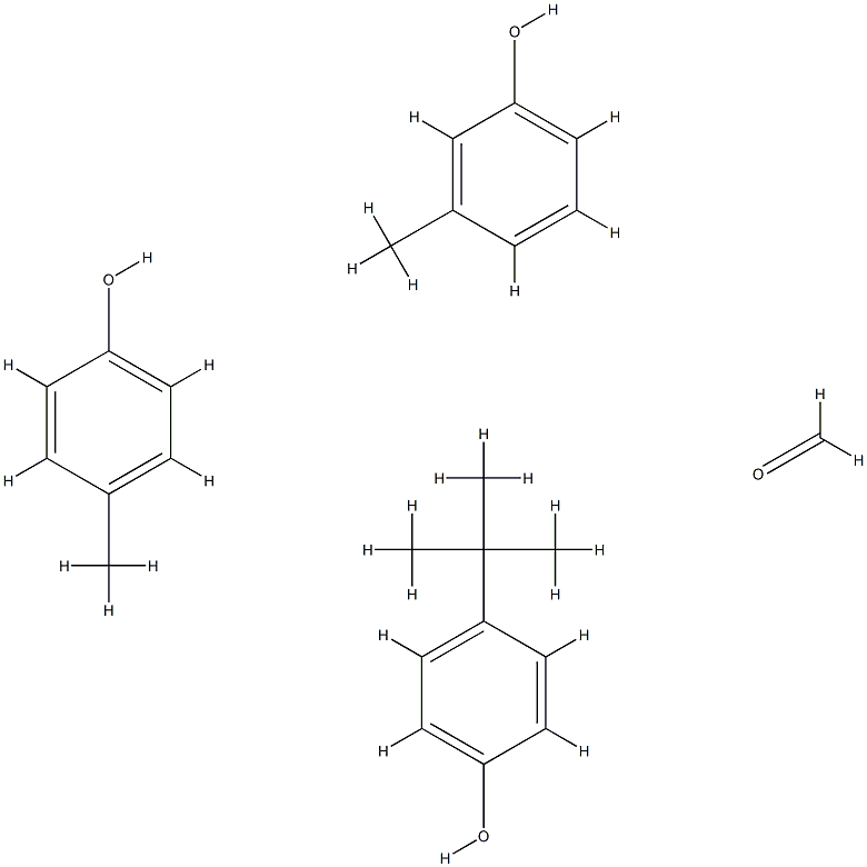 Formaldehyde, polymer with 4-(1,1-dimethylethyl)phenol, 3-methylphenol and 4-methylphenol 구조식 이미지