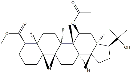 (4S)-15α-Acetoxy-22-hydroxy-A'-neo-5α-gammaceran-24-oic acid 구조식 이미지