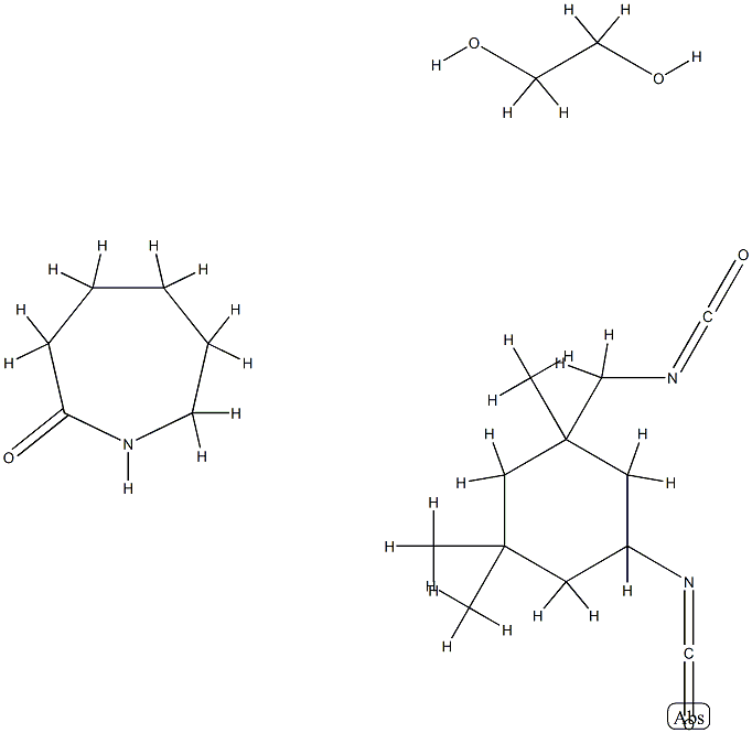 2H-Azepin-2-one, hexahydro-, polymer with 1,2-ethanediol and 5-isocyanato-1-(isocyanatomethyl) -1,3,3-trimethylcyclohexane Structure