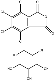 Tetrachlorophthalic anhydride, glycerin, ethylene glycol polymer 구조식 이미지