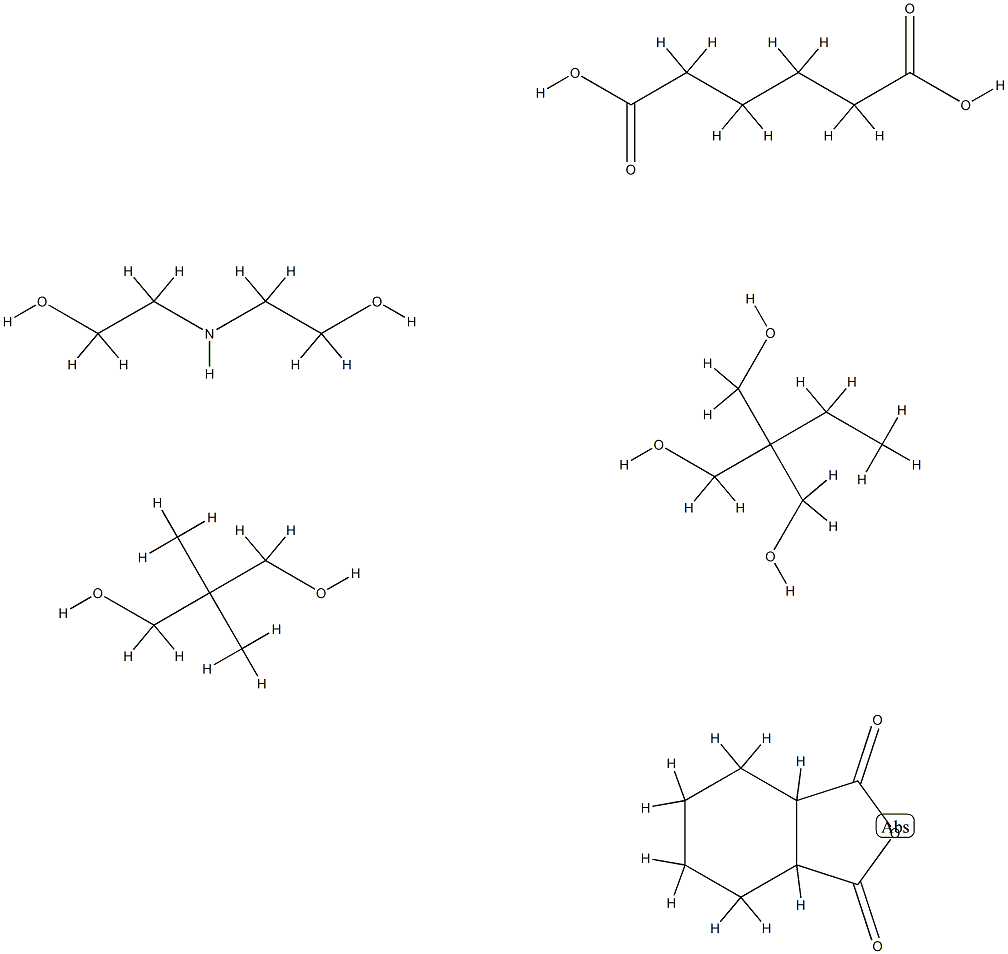 Hexanedioic acid, polymer with 2,2-dimethyl-1,3-propanediol, 2-ethyl-2-(hydroxymethyl)-1,3-propanediol, hexahydro-1,3-isobenzofurandione and 2,2-iminobisethanol Structure