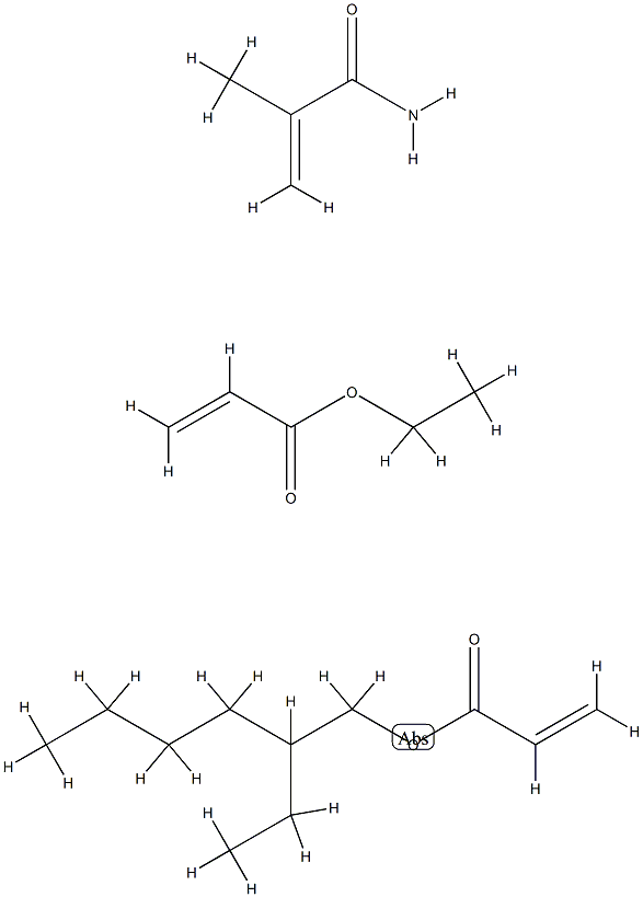 2-프로펜산,에틸에스테르,2-에틸헥실2-프로페노에이트및2-메틸-2-프로펜아미드가있는중합체 구조식 이미지