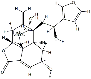 (1R,10aR)-7-[(S)-2-(3-Furyl)-2-hydroxyethyl]-6,6aβ,7,8-tetrahydro-5β,8α-dihydroxy-11-methylene-1β,7β-ethanofuro[3,4-i][2]benzopyran-3(5H)-one 구조식 이미지